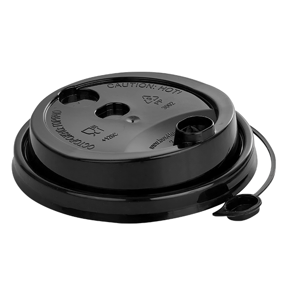 крышка д/стакана 250мл d=80мм черная с питейником ПП