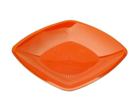 тарелка квадратная ПП 180х180 оранжевая/3