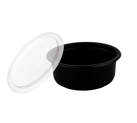 контейнер ДП-115 250 мл черн. (крышка ДП-115 прозр.)/500