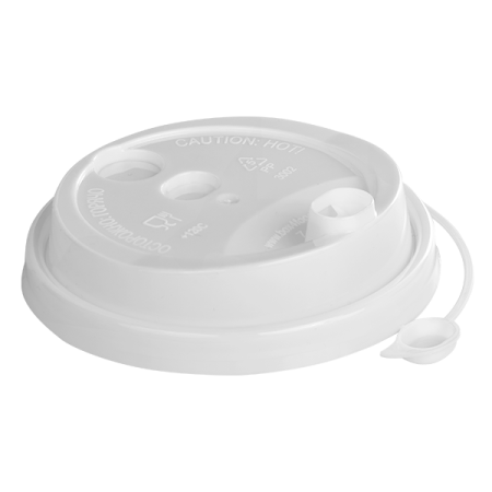 крышка д/стакана 300,400мл d=90мм белая с питейником ПП Перинт *