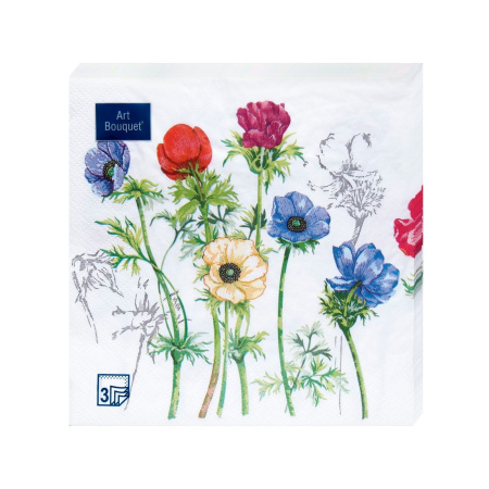 салфетки 25х25 DesnaDesing Анемоны /40
