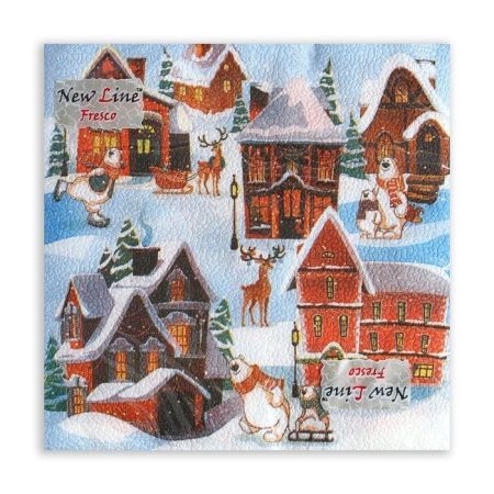 НГ салфетки 2-сл 33х33 Домики/20