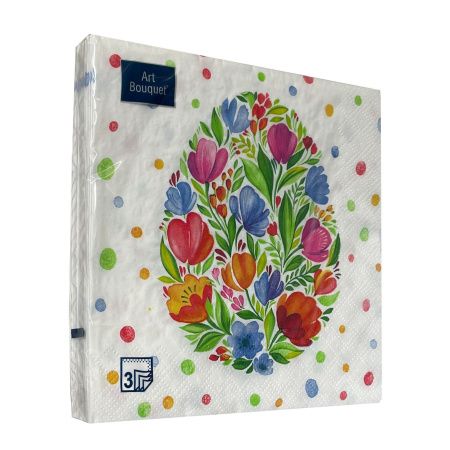 салфетки 3-сл 33х33 БУКЕТ Пасхальное яйцо /20