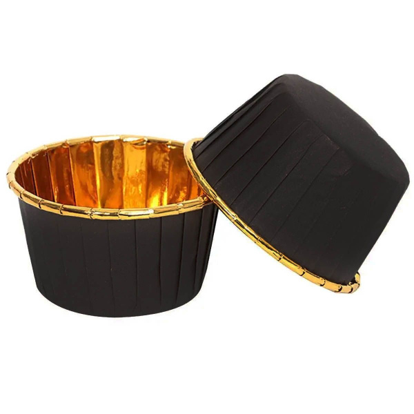 форма бум. Маффин 50х39 черная-золотая