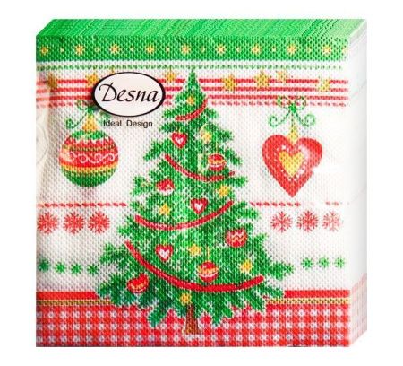 НГ салфетки 25х25 DesnaDesign НГ Новогодняя ель/40