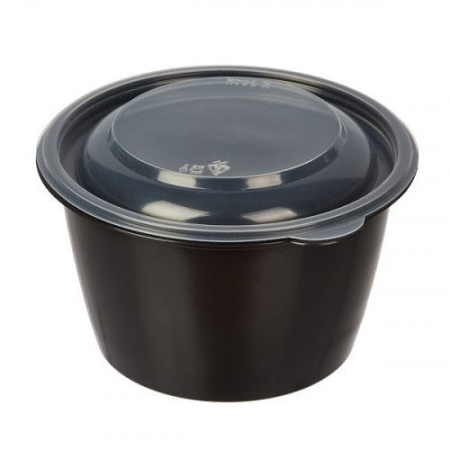 контейнер 144 мм ЮМТ 490мл черный (крышка 144К прозр.)*