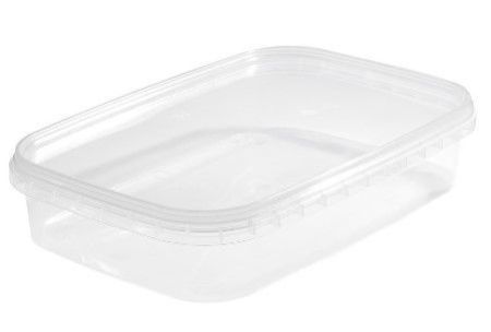 банка 0,5л прозрачная 185х125 ПРЯМОУГОЛЬНАЯ прозр. крышка Перинт/1шт *