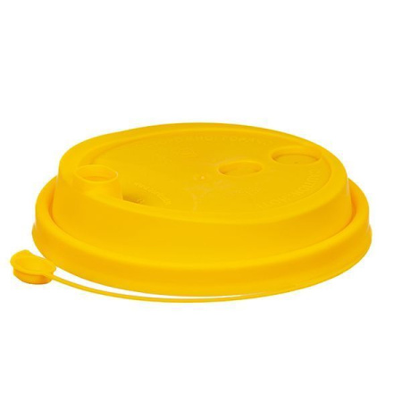 крышка д/стакана 250мл d=80мм желтая с питейником ПП *