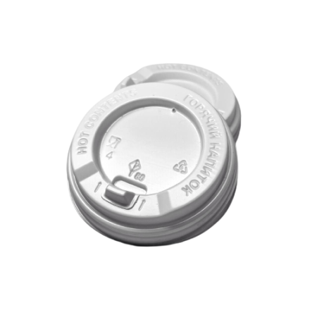 крышка д/стакана 250мл d=80мм белая с питейником Агроэкодом *