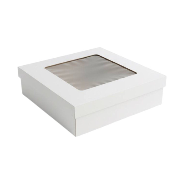 коробка бум. д/кейтеринга 300х300х80 с окном *