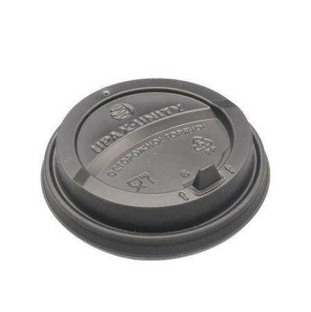 крышка д/стакана 250мл d=80мм черная с питейником ПП УЮ