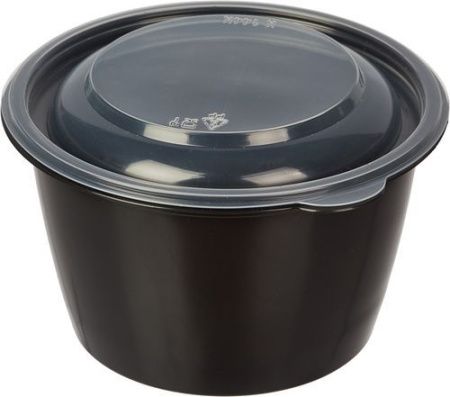 контейнер К-144-750мл черный (крышка К-144К прозр.) PP