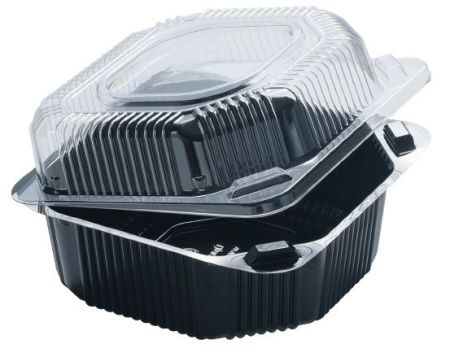 контейнер УЮ К-11 В с крышкой ПЭТ размер 110*110*70 мм двухцветный