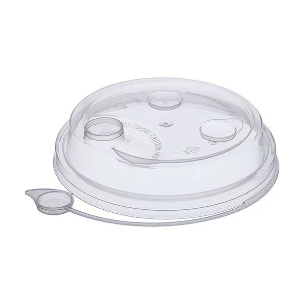 крышка д/стакана 300,400мл d=90мм прозрачная глянцевая с питейником ПП СП *