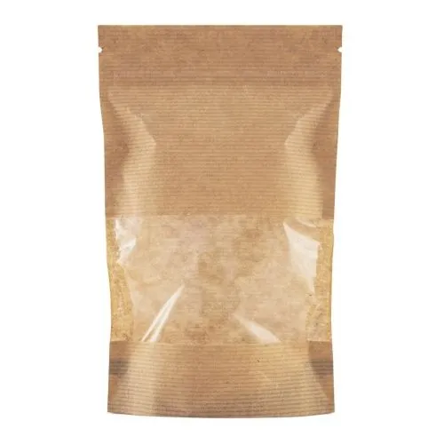 пакет крафт зип лок 18,5х12х3,5 с окном 10