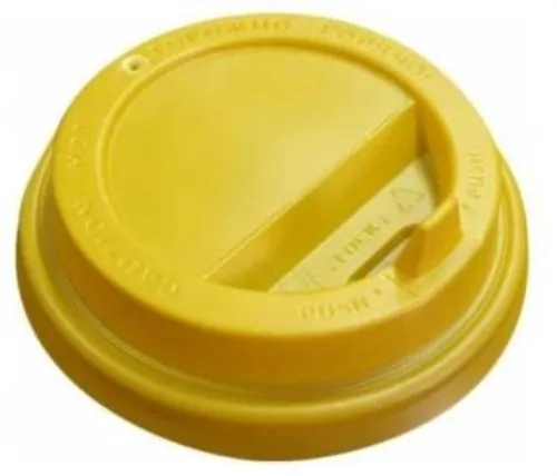 крышка д/стакана 250мл d=80мм желтая с питейником *