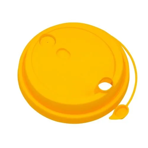 крышка д/стакана 300,400мл d=90мм желтая с питейником ПП *